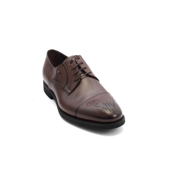 ROBERTO SERPENTINI 44319 Brown Leather Lace-Up Dress Shoes